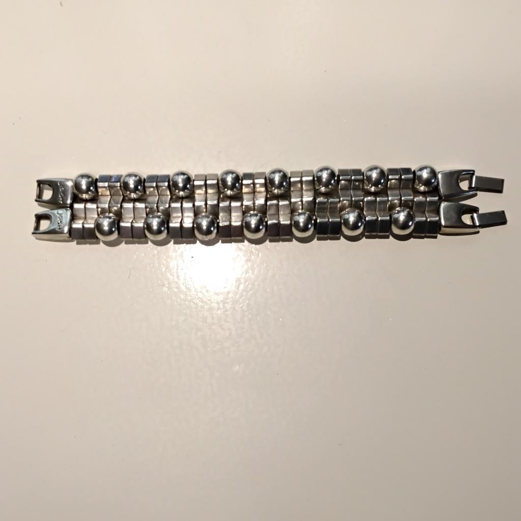 Mooie brede Josh armband 19,5cm, Staal, Ophalen of Verzenden, Zo goed als nieuw, Met bedels of kralen