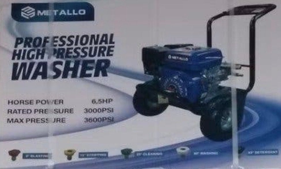 Metallo Professionele Hogedrukreiniger 6.5HP Benzine, Tuin en Terras, Ophalen, Nieuw, Benzine