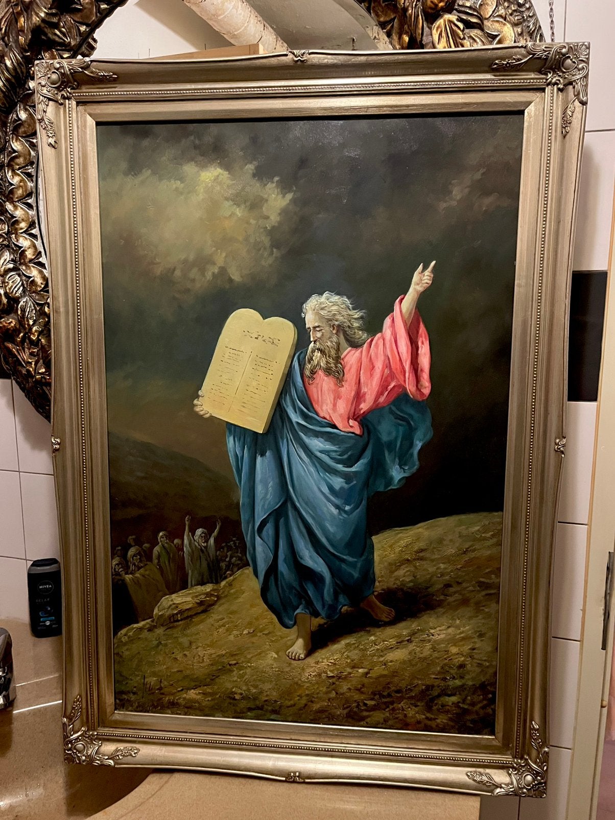 Groot olieverf portret schilderij, Ophalen