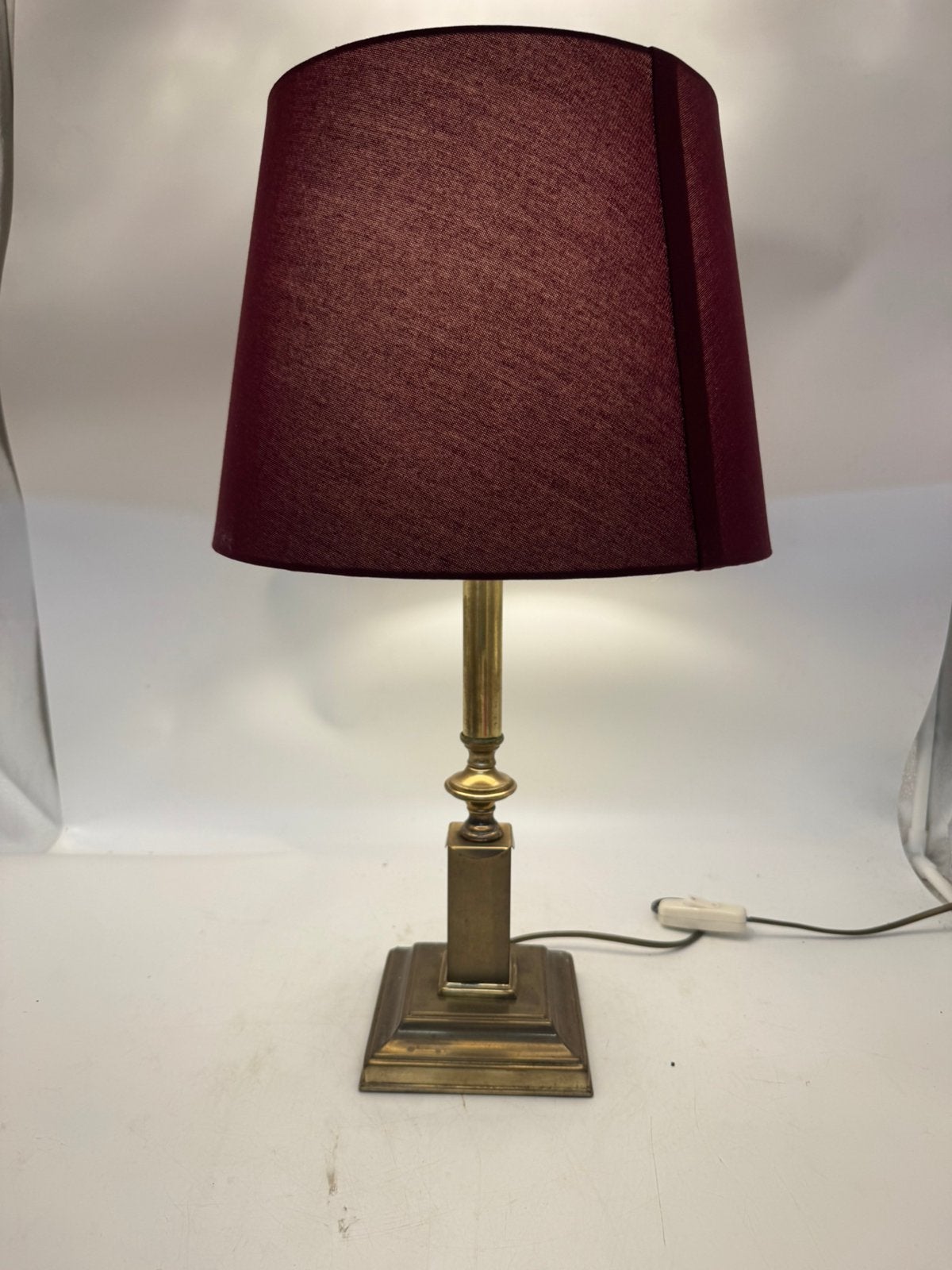 Herda Messing Schemerlamp / Kolomlamp met Kap - 55 cm 70s, Ophalen of Verzenden, Huis en Inrichting