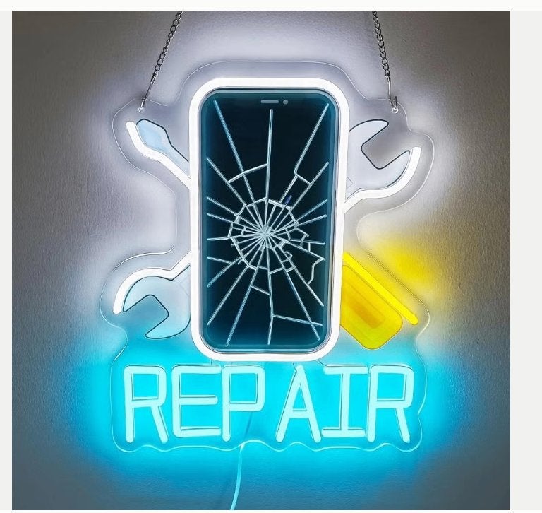 LED lamp neon stijl Telefoon reparatie (36x30cm), Ophalen of Verzenden, Nieuw, Lichtbak of (neon) lamp