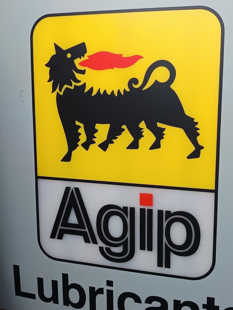 Agip reclameplaat plexiglas 98cm x 98cm, Ophalen