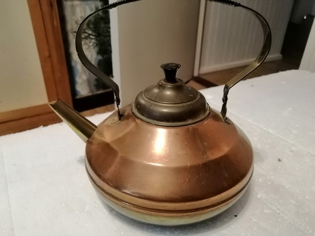 Rood/geel koperen ketel, Antiek en Kunst, Antiek | Koper en Brons, Ophalen of Verzenden, Koper