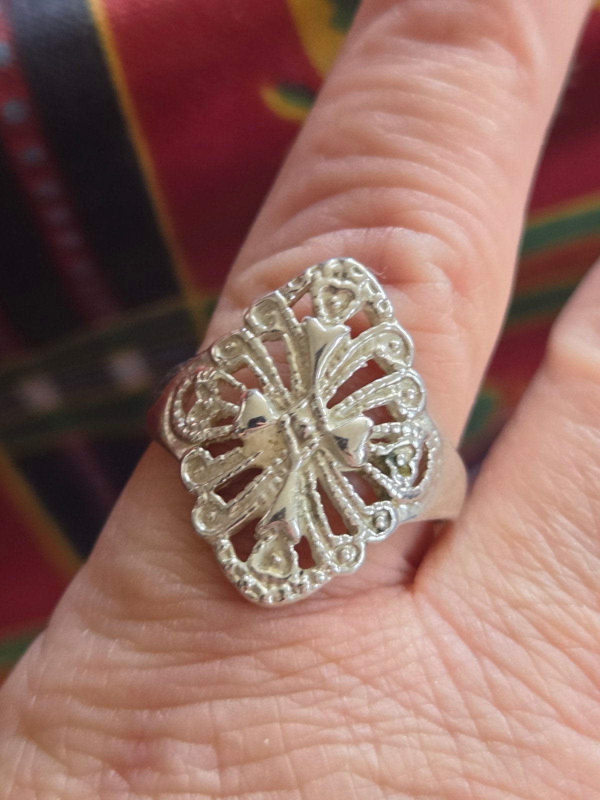 Zilveren 9.25 ring maat 17, Gebruikt, Ophalen of Verzenden, 17 tot 18, Dame