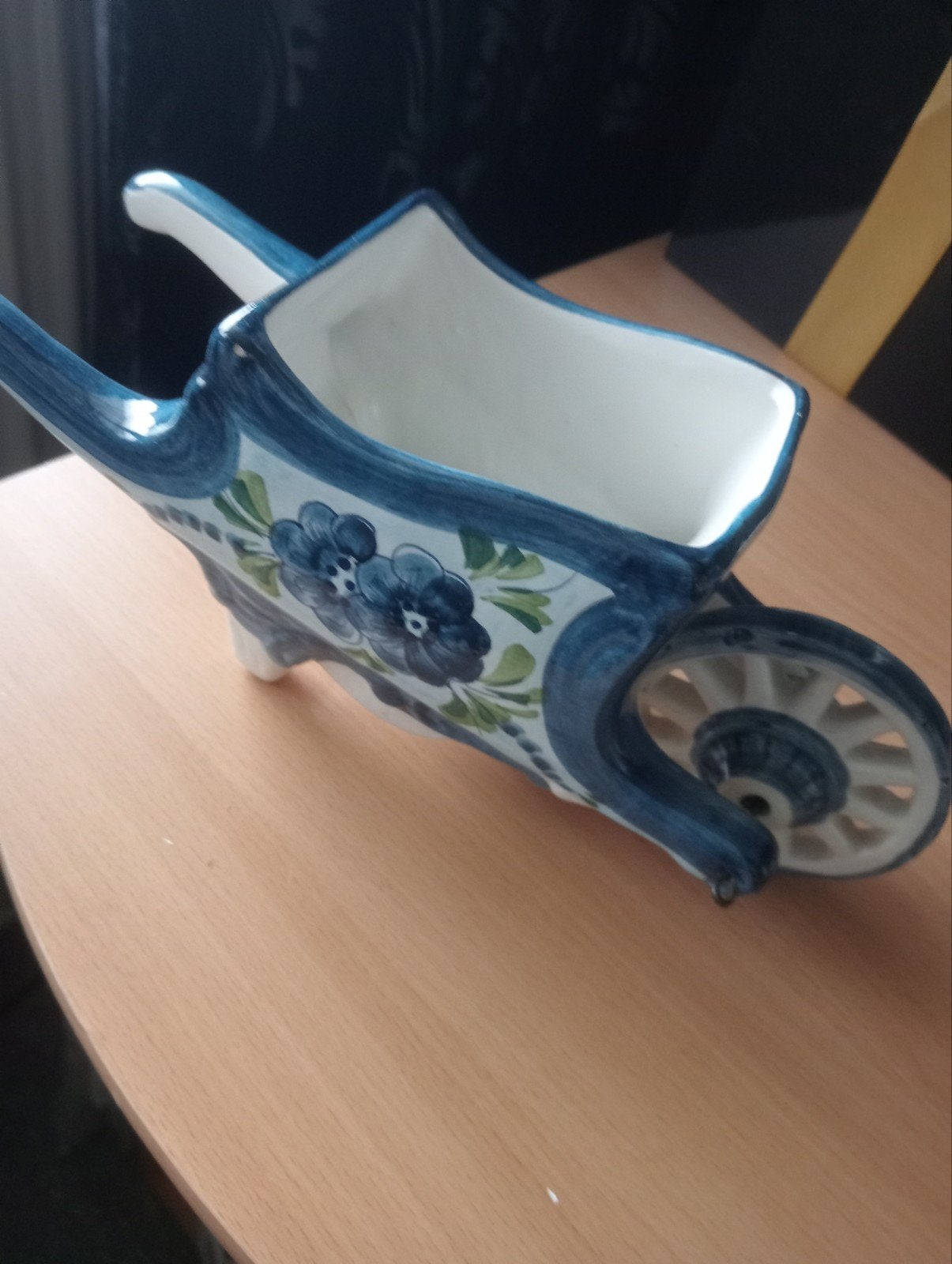 Keramische kruiwagen bloempot/decoratie, Ophalen