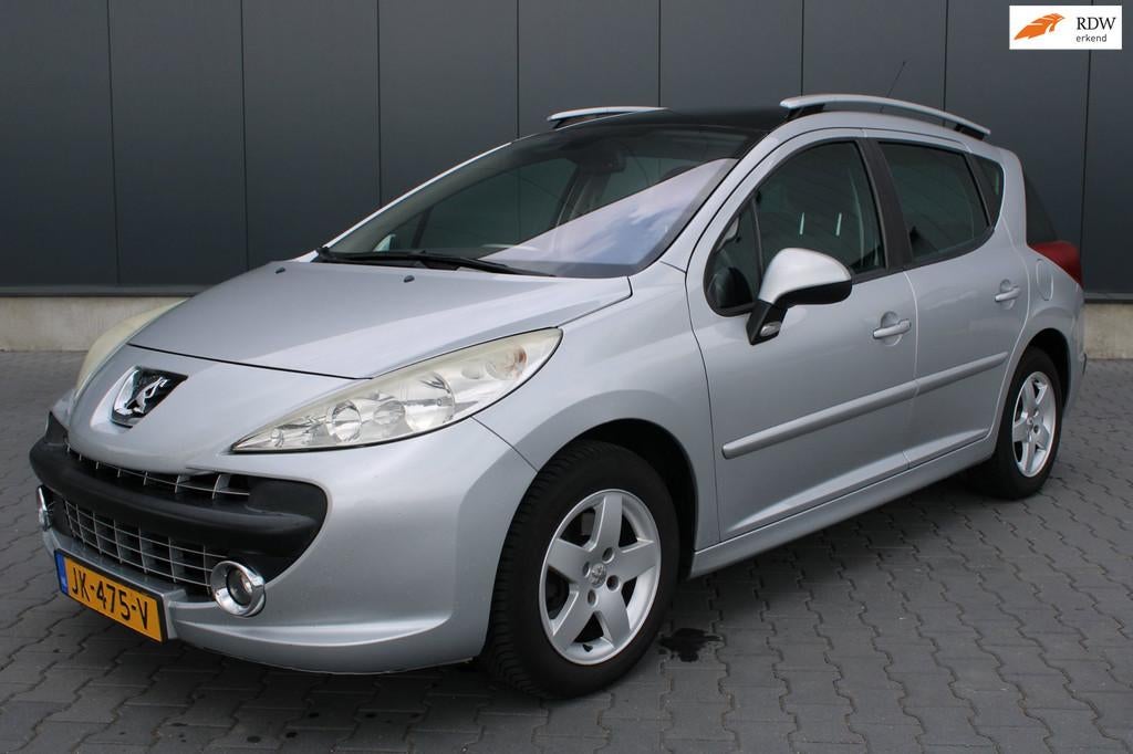 Peugeot 207 SW 1.4 VTi X-line NIEUWE APK TREKHAAK, Stof, Gebruikt, Zwart, Metallic lak
