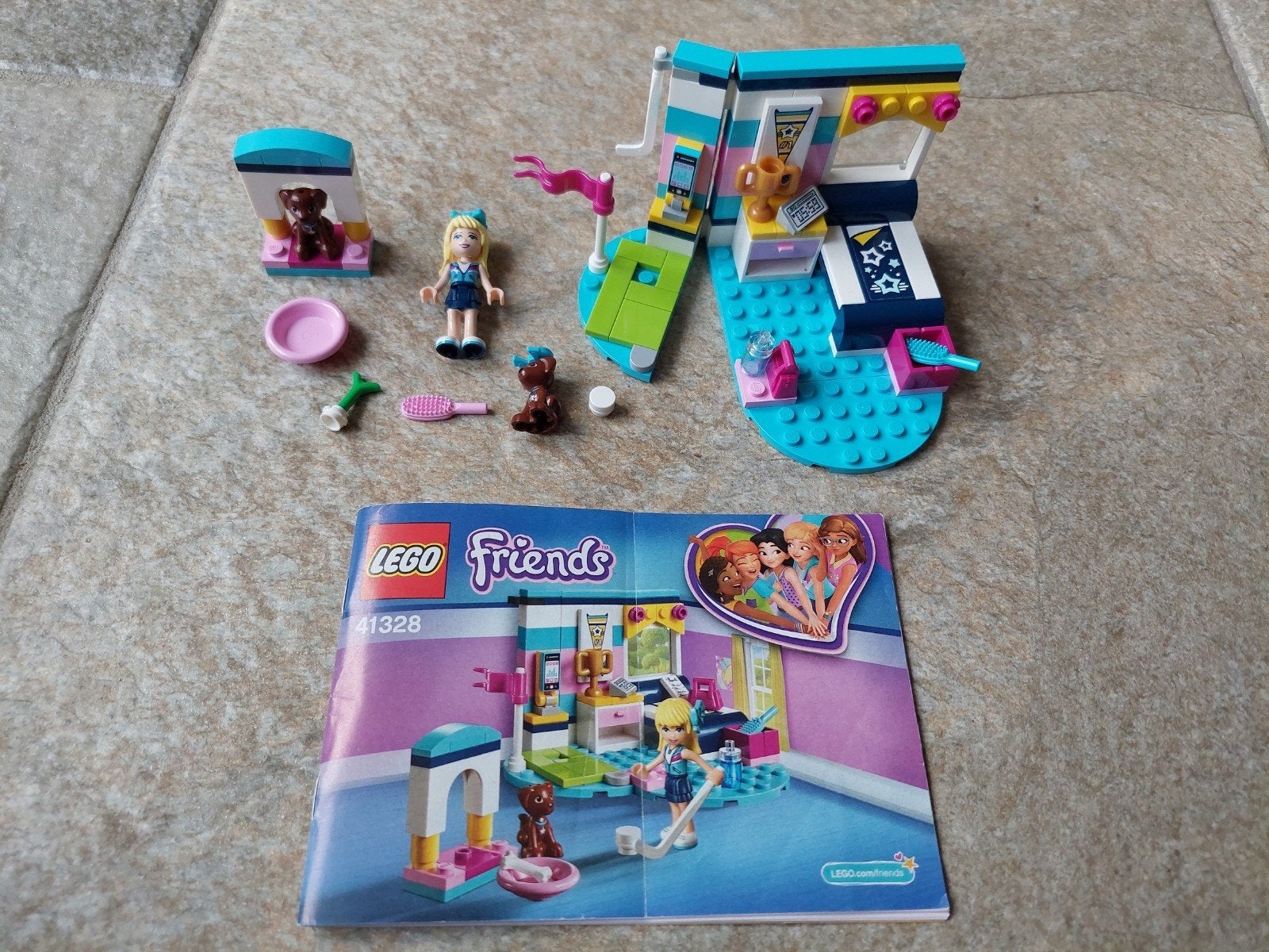LEGO Friends 41328 Stephanie's slaapkamer COMPLEET+ BOEKJE, Lego, Friends, Ophalen of Verzenden, Complete set