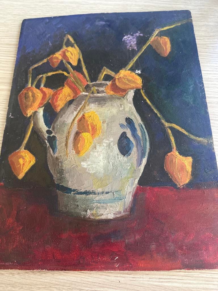 Stilleven met lampionplant, mogelijk Isidore Verheyden, Ophalen of Verzenden