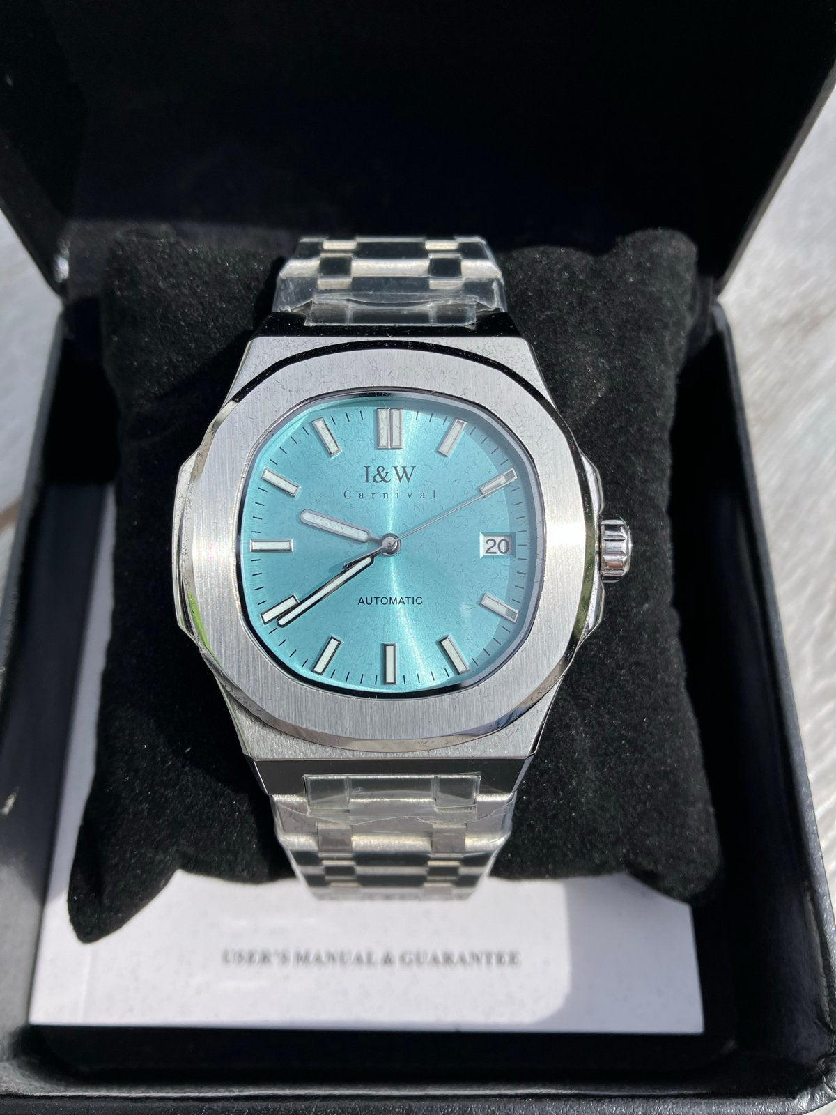 I&W Carnival Automatic Horloge 750G - Aquatic Blue NH35a, Overige merken, Staal, Met bandje, Polshorloge