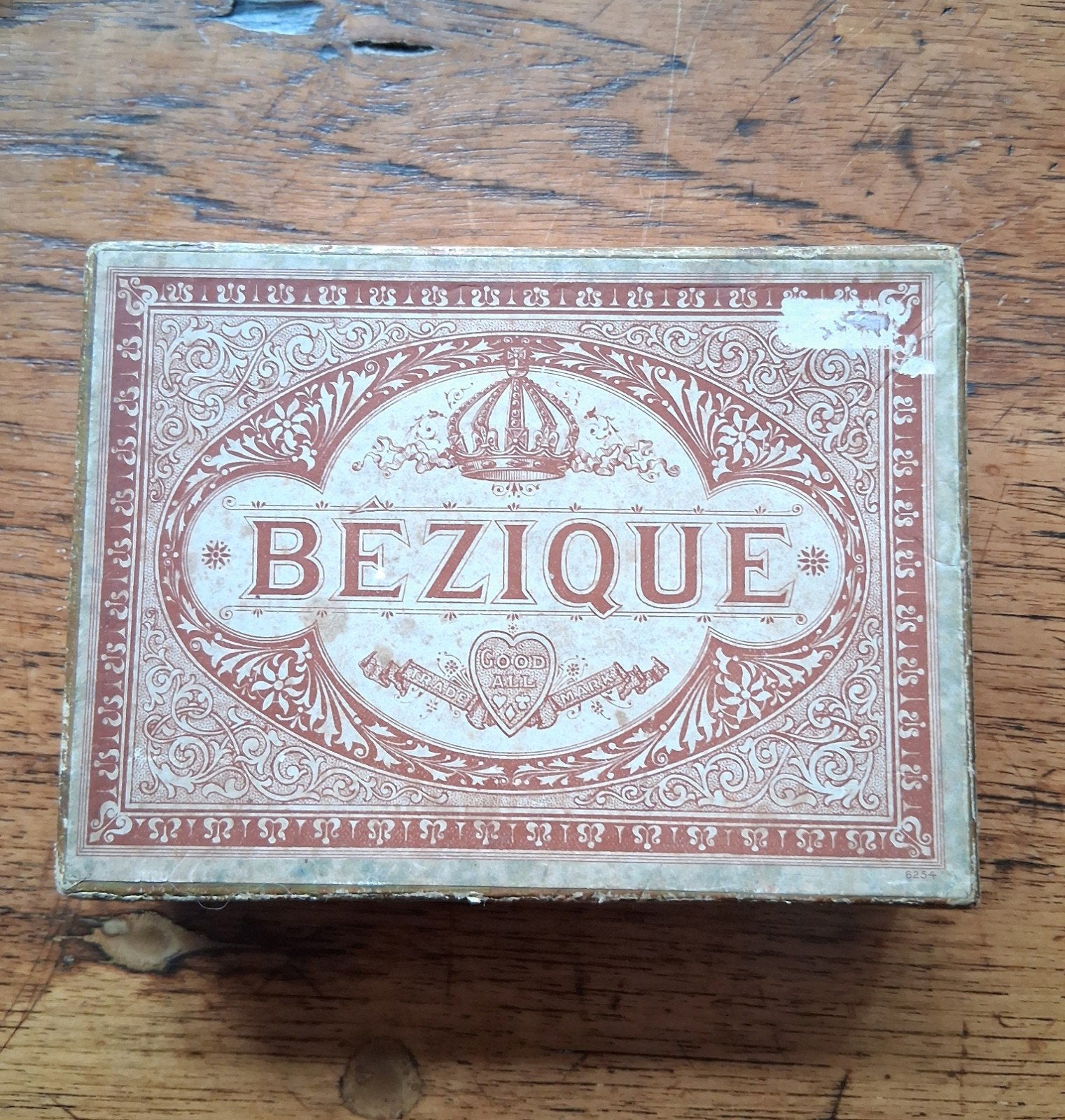 Antiek Bezique kaartspel compleet met de originele doos +, Ophalen of Verzenden