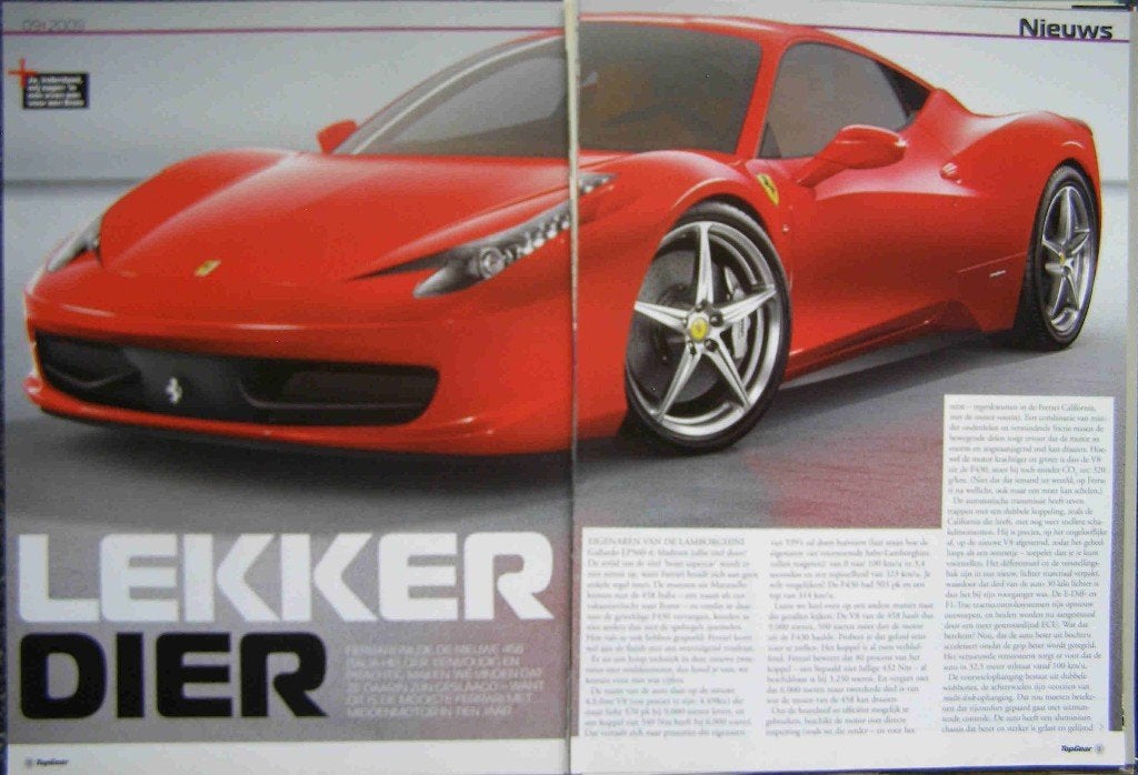 Ferrari 458 Italia (Type F142) ? eerst 22x autotest lezen, Ophalen, Gelezen, Ferrari