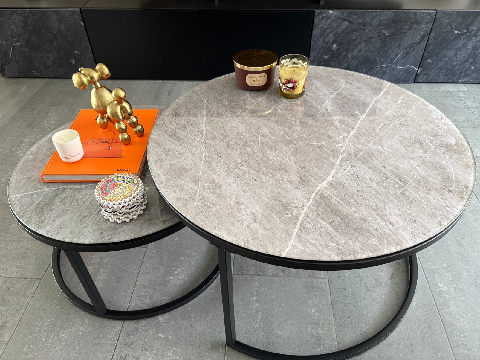 Salon tafel set, Ophalen, 50 tot 100 cm, Rond, 50 tot 100 cm