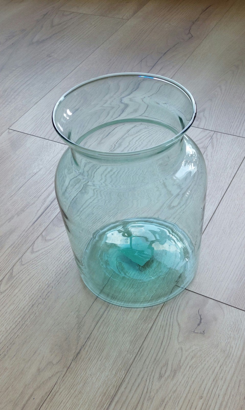 Decoratieve transparante glazen vloervaas, gemaakt van gerec, Overige kleuren, 25 cm, Nieuw, Ophalen of Verzenden