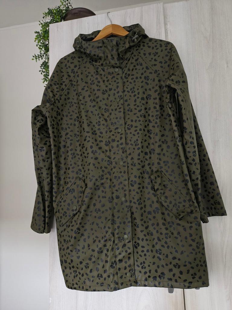 Regenjas met panterprint, Ophalen of Verzenden, Zo goed als nieuw, Groen