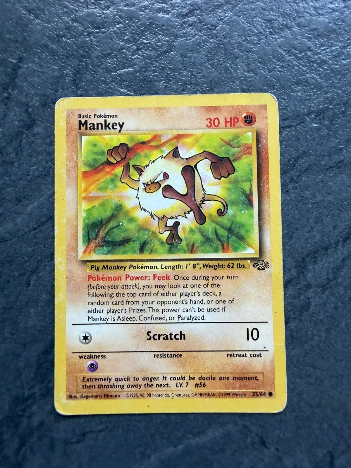 Mankey, Hobby en Vrije tijd, Verzamelkaartspellen | Pokémon, Ophalen of Verzenden, Zo goed als nieuw