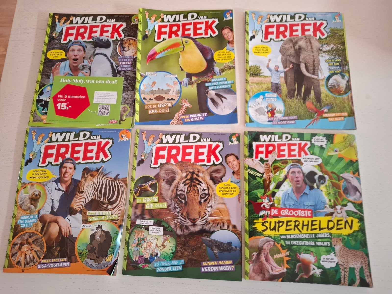 Wild van Freek, 6 exemplaren incl vakantieboek, Ophalen of Verzenden, Wetenschap en Natuur