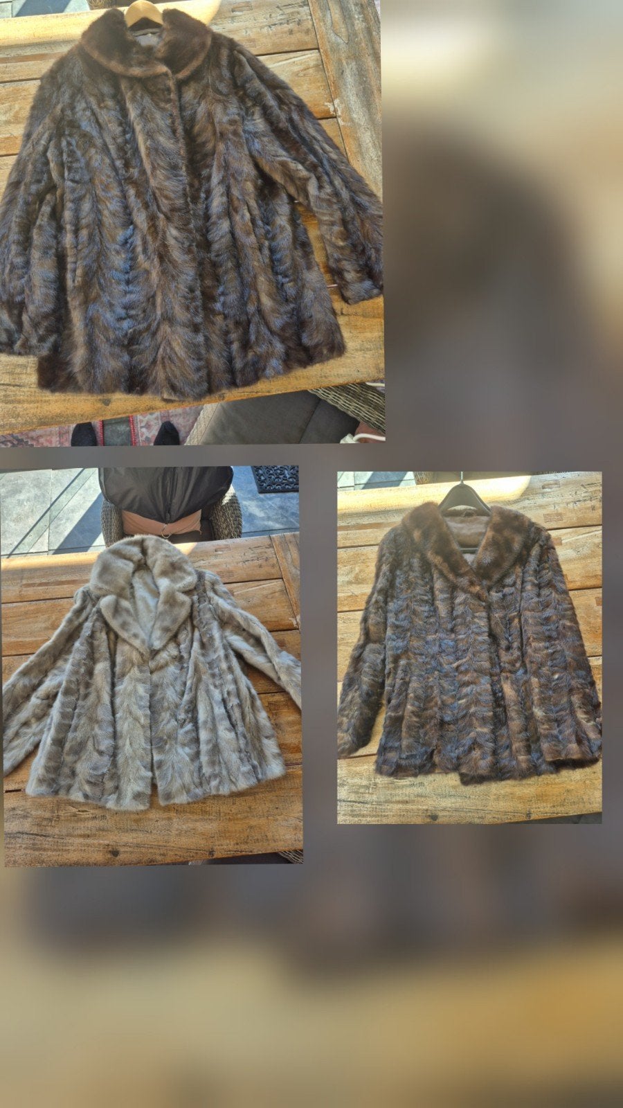 3st bontjassen 1x L, 2x M (bruin en grijs, Ophalen of Verzenden, Bruin