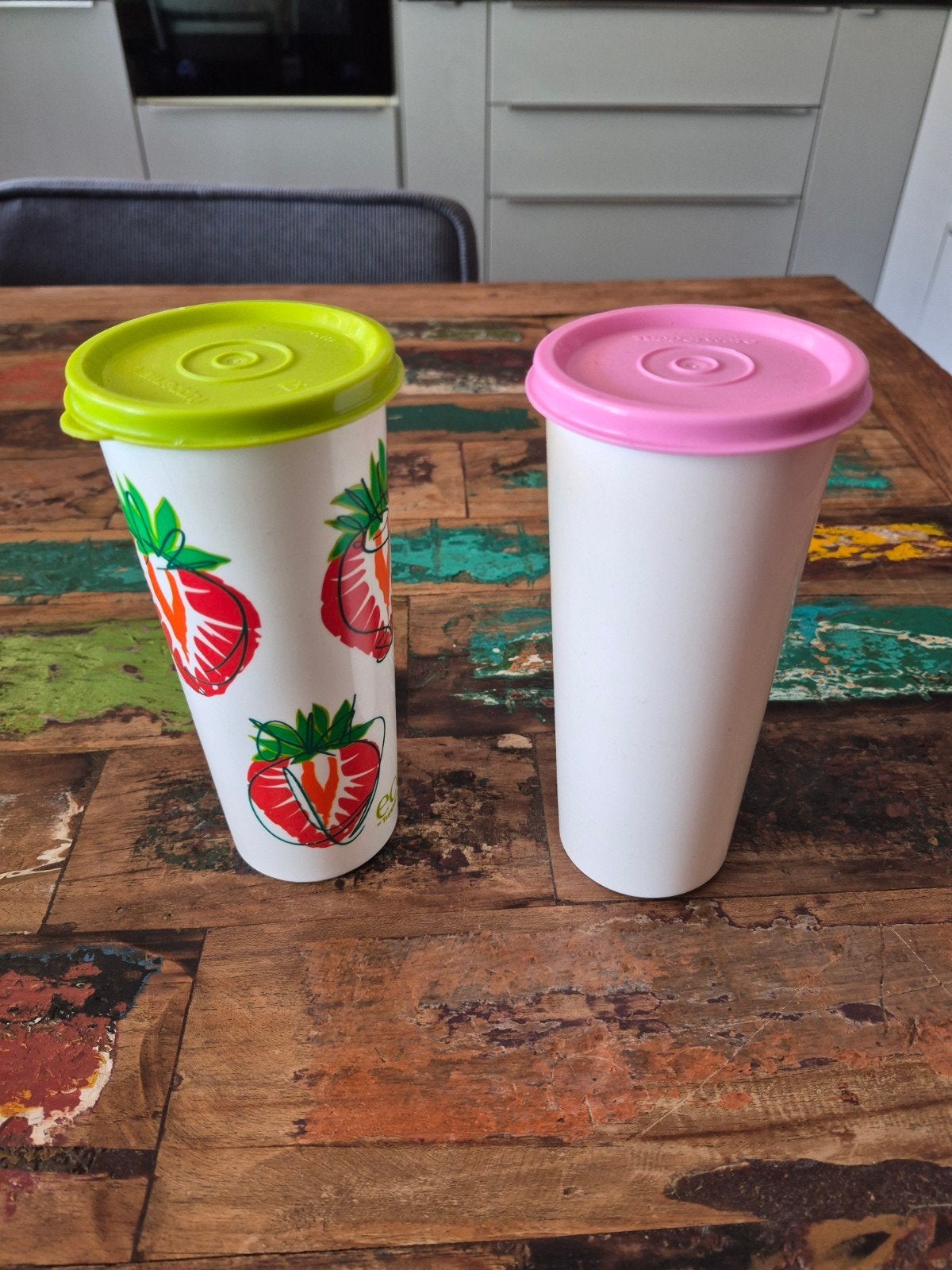 2 bekers met deksel Tupperware, Huis en Inrichting, Keuken | Tupperware, Ophalen of Verzenden, Nieuw, Beker of Kan