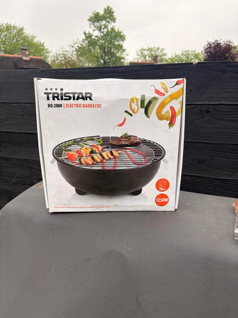 Tristar BQ-2880 Elektrische Barbecue - 30cm, 1250W, Ophalen of Verzenden, Nieuw