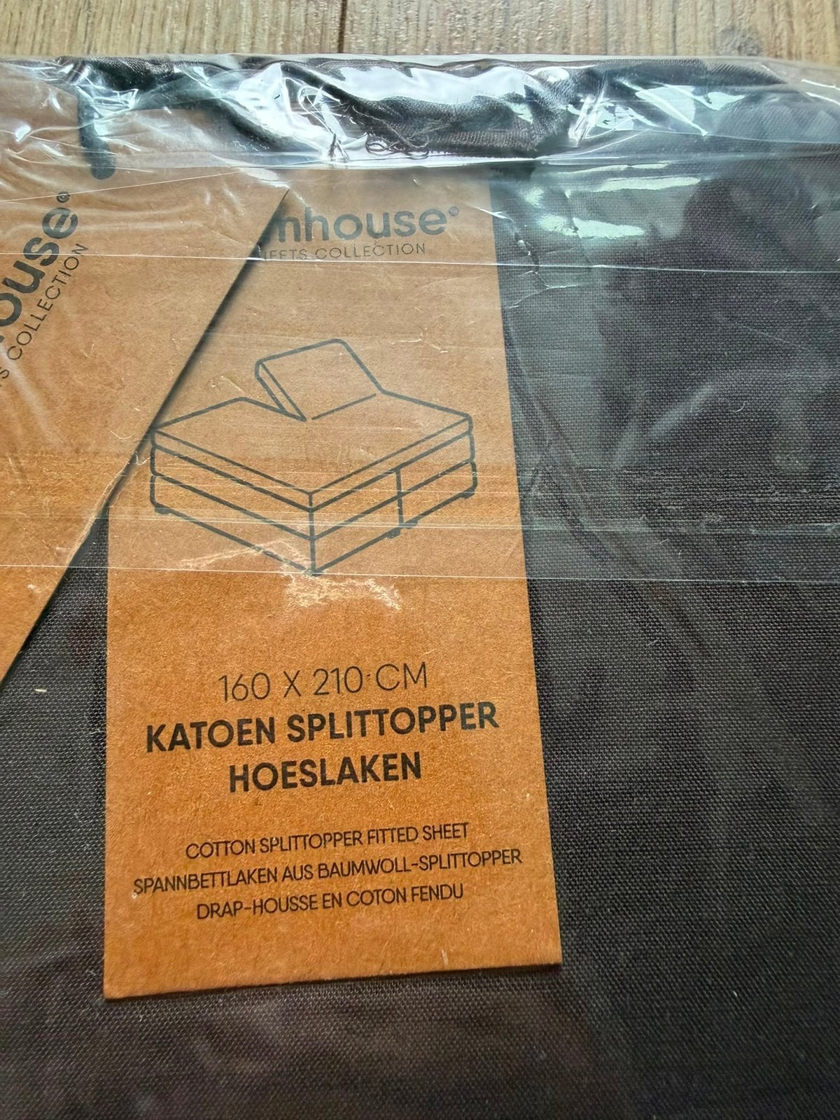 Dreamhouse Katoen Splitttopper Hoeslaken Antraciet 160x210 c, Huis en Inrichting, Katoen, Ophalen of Verzenden, Overige merken