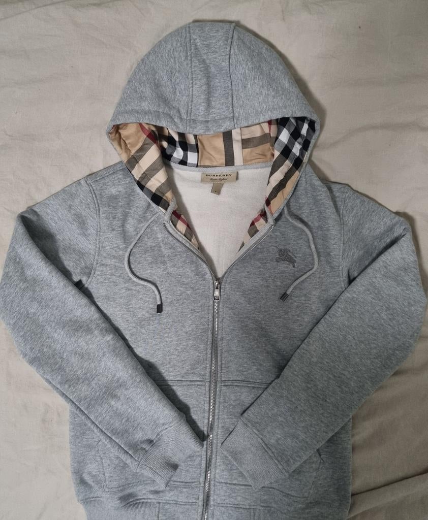 Burberry zip up hoodie - grijs - S, Kleding | Heren, Truien en Vesten, Nieuw, Ophalen of Verzenden, Grijs, Burberry