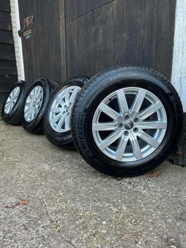 Originele Audi Q7 SQ7 velgen 5x112 18? Michelin 6mm zomerset, Niet ingevuld, 18 inch, Gebruikt, Banden en Velgen