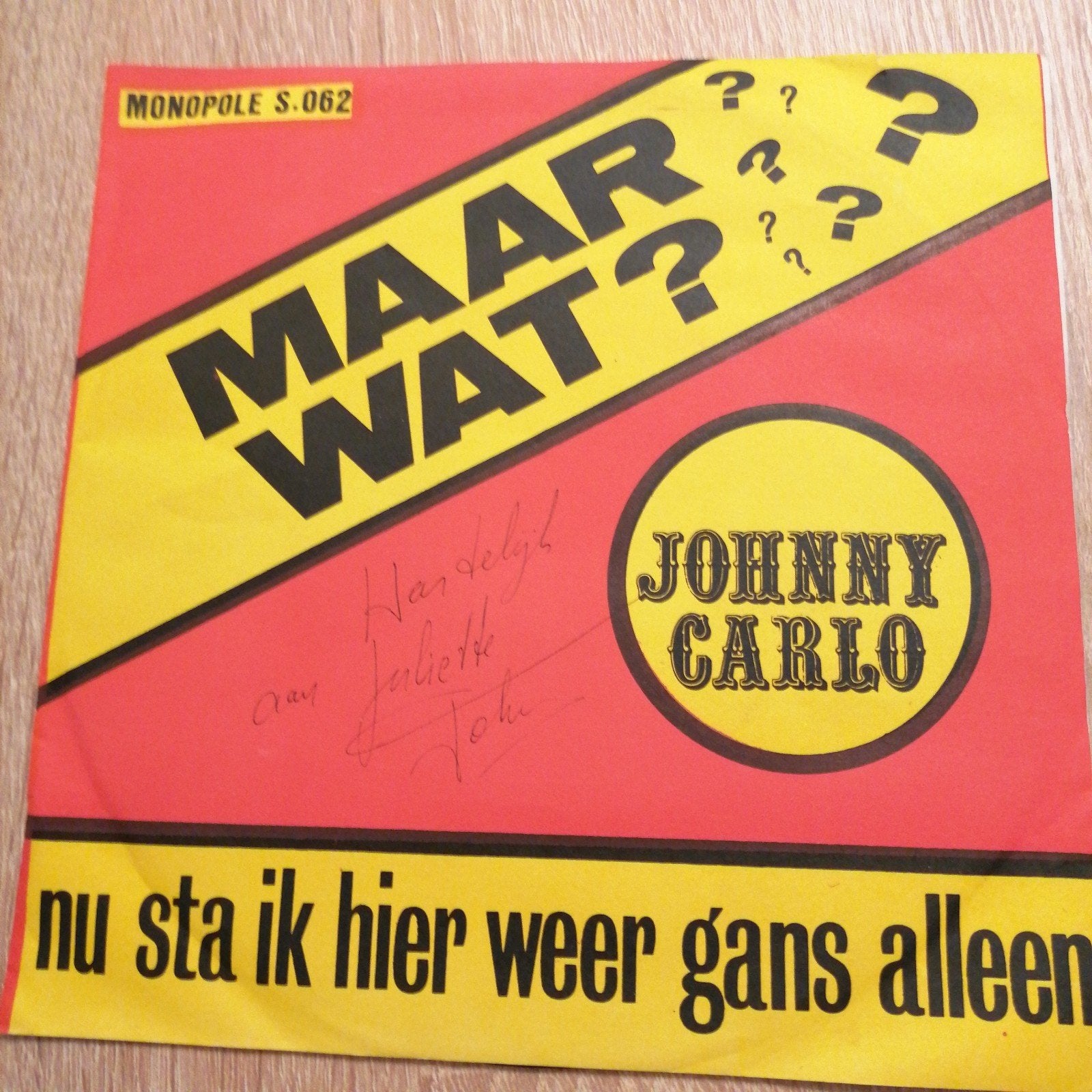 Johnny carlo/maar wat, Ophalen of Verzenden, Gebruikt, Overige formaten, Levenslied of Smartlap