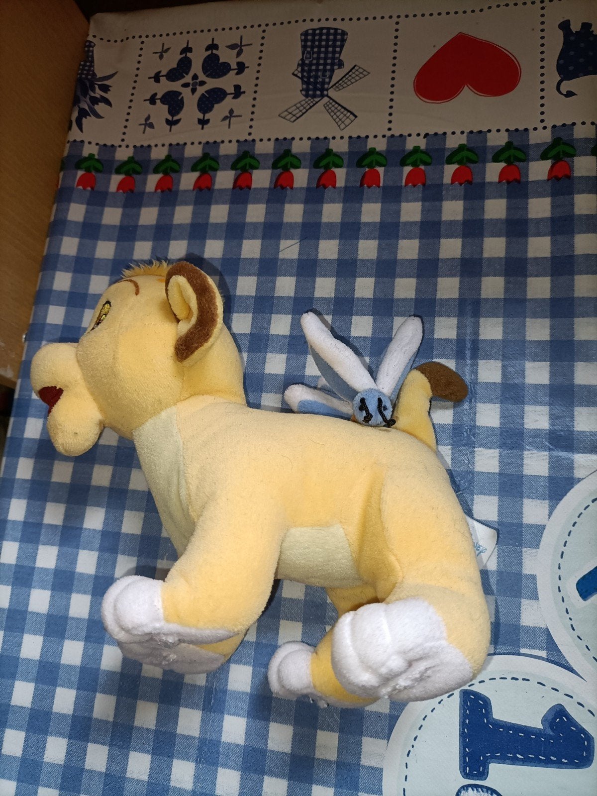 Simba baby knuffel met vlinders Lion King Disney 19 cm, Ophalen of Verzenden, Zo goed als nieuw, Overige typen
