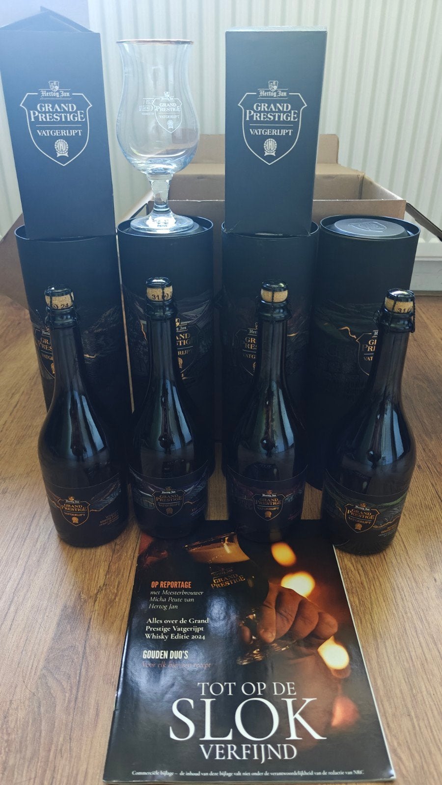 Hertog Jan Grand Prestige Vatgerijpt 2024 - Complete Set, Ophalen, Nieuw, Flesje(s), Hertog Jan