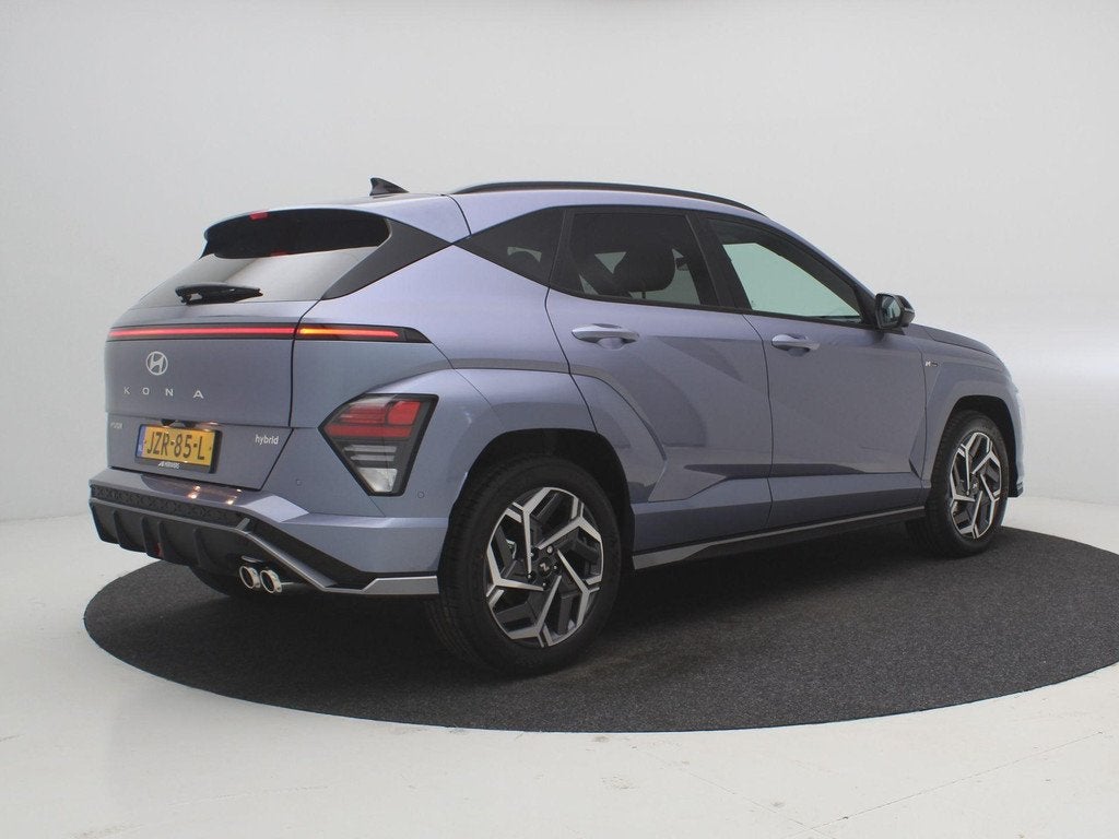 Hyundai Kona 1.6 GDI HEV N Line / N-Line interieur & Exterie, Auto's, Hyundai, 137 pk, Blauw, 1110 kg, Origineel Nederlands