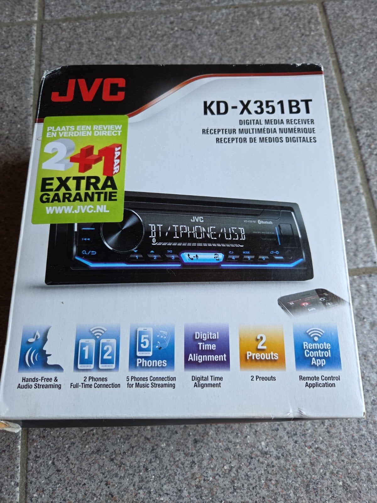 JVC KD-X351BT autoradio met Bluetooth., Ophalen of Verzenden, Nieuw