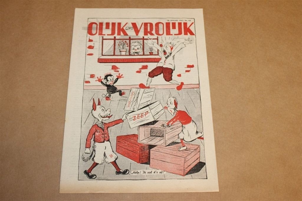 Zeldzaam magazine - Olijk en Vrolijk - No. 43 - 1941 !!, Verzamelen, Ophalen of Verzenden, 1940 tot 1960, Knipsel(s)