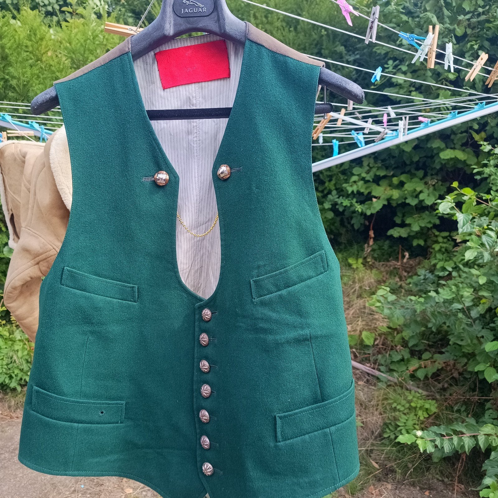 Vintage 60/30 XXL trachten gilet met borstketting Oktoberfes, Overige maten, Ophalen of Verzenden, Overige thema's, Kleding