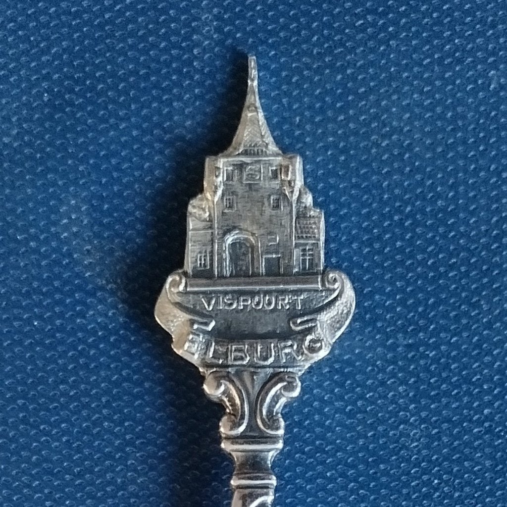 verzilverd lepeltje Vispoort Elburg (ARTI 90), Ophalen of Verzenden