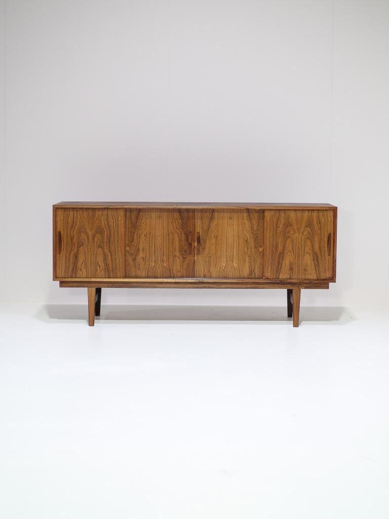 Dressoir lowboard palissander Deens vintage tv-meubel 1960s, Ophalen, Met deur(en), -, -
