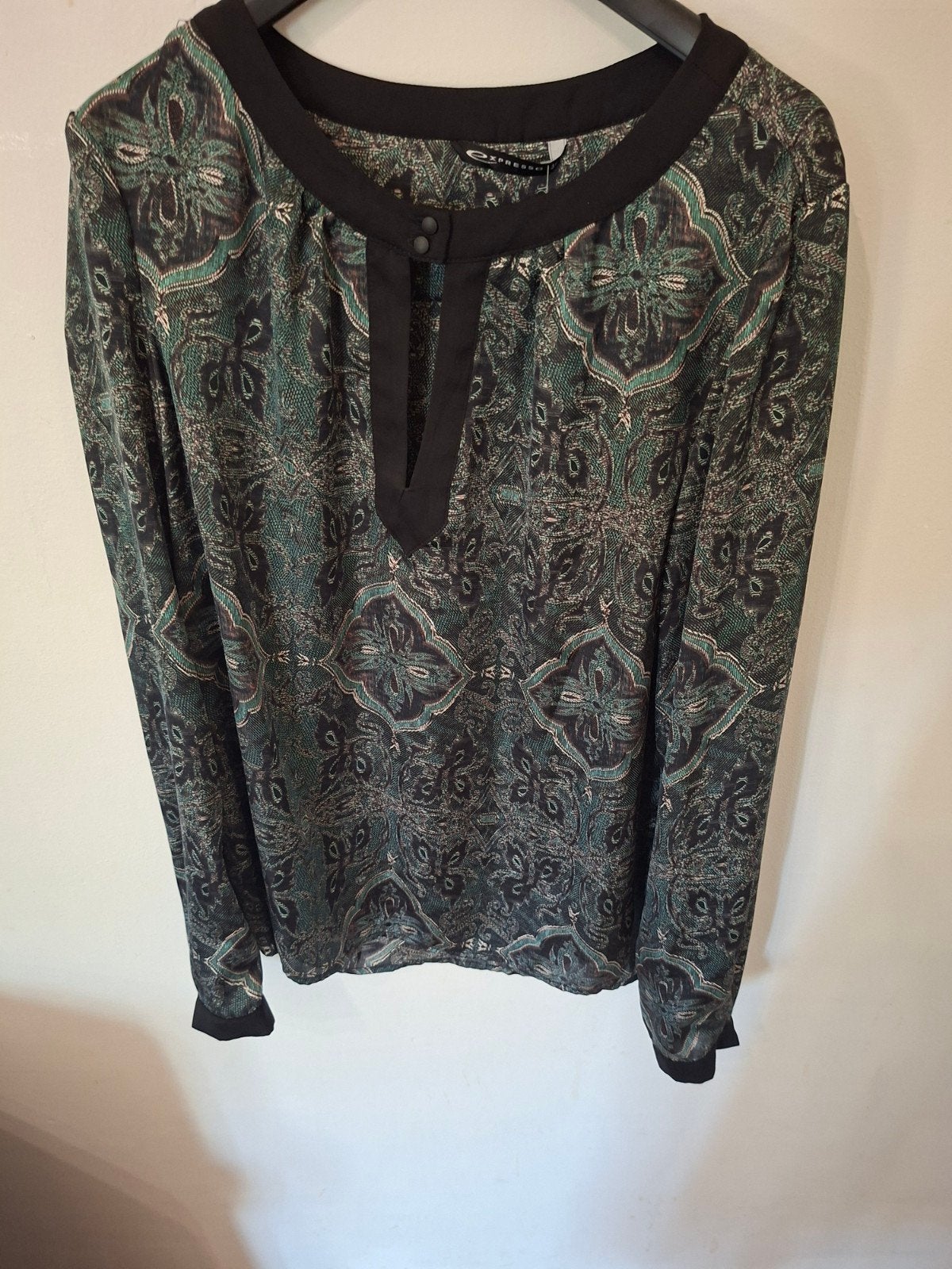 Expresso Blouse Maat 38 - Groen/Zwart Patroon, Maat 38/40 (M), Expresso, Ophalen of Verzenden, Gedragen