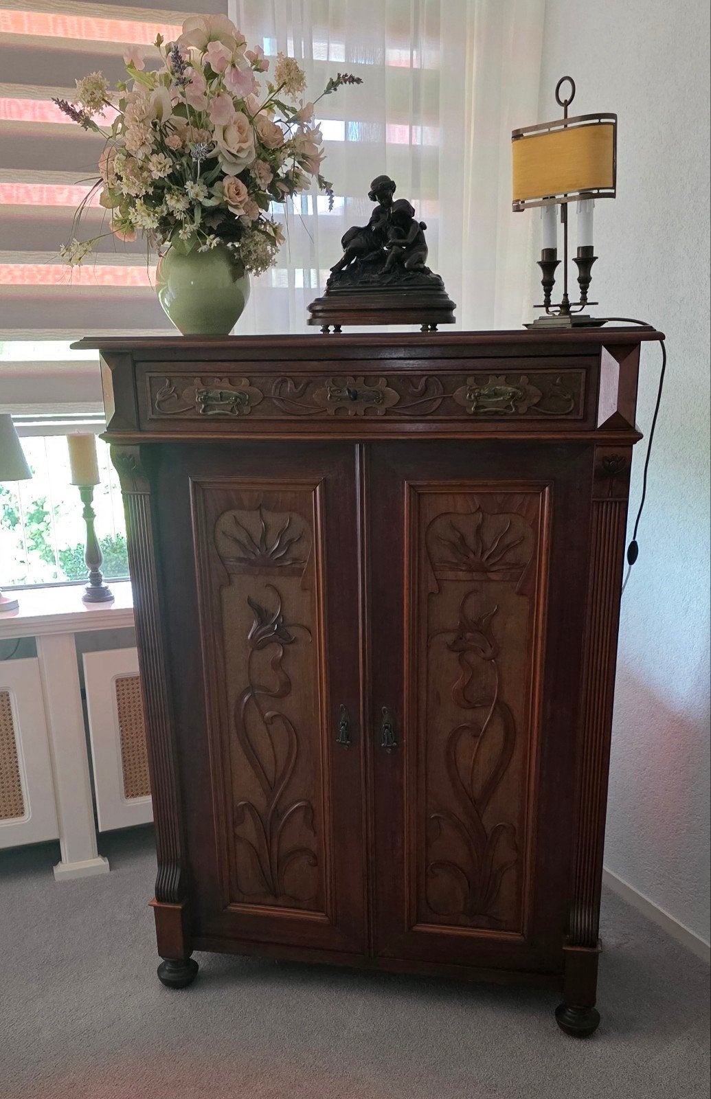 TV kast met grote lade, Ophalen, 100 tot 150 cm, Klassiek, Minder dan 100 cm