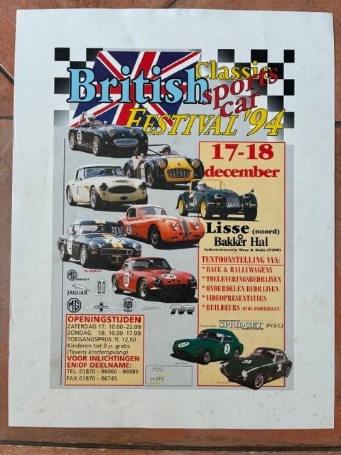 originele poster British Classic Sports Car Festival 1994, Ophalen of Verzenden, Gebruikt, Auto's