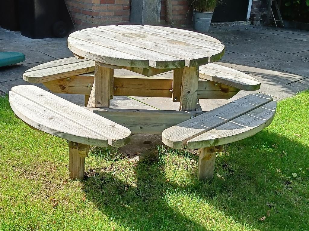 Talen kinderpicknicktafel rond, Tuin en Terras, Ophalen, Rond, Overige materialen, Kinderpicknicktafel