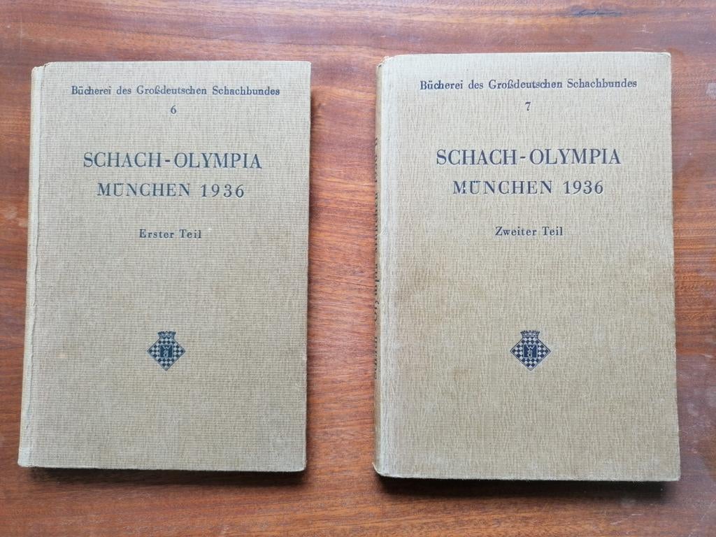Schaakboeken. Schaak-Olympia München 1936 - Deel I en II, Ophalen of Verzenden, Gelezen, Bücherei des Großdeutschen Schachbundes
