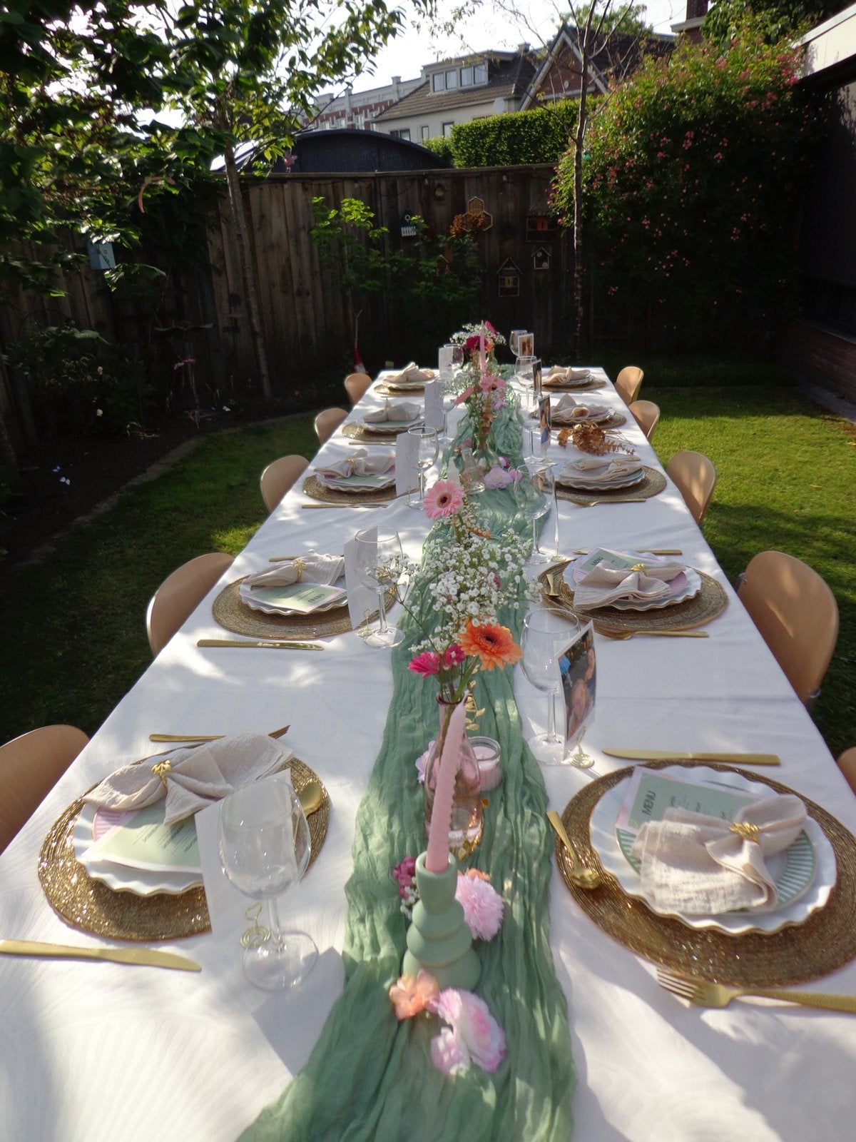 21 diner groen, roze en goud, Ophalen of Verzenden, Zo goed als nieuw, Versiering, Overige