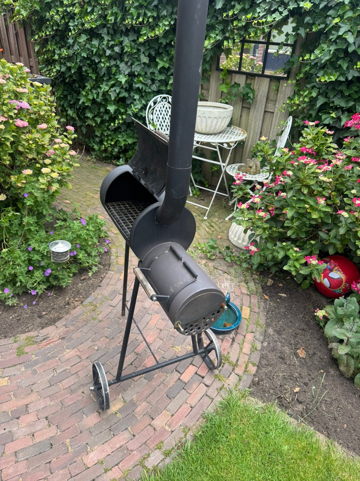 Bbq/smoker. Zelf gemaakt van rvs., Ophalen of Verzenden, Zo goed als nieuw