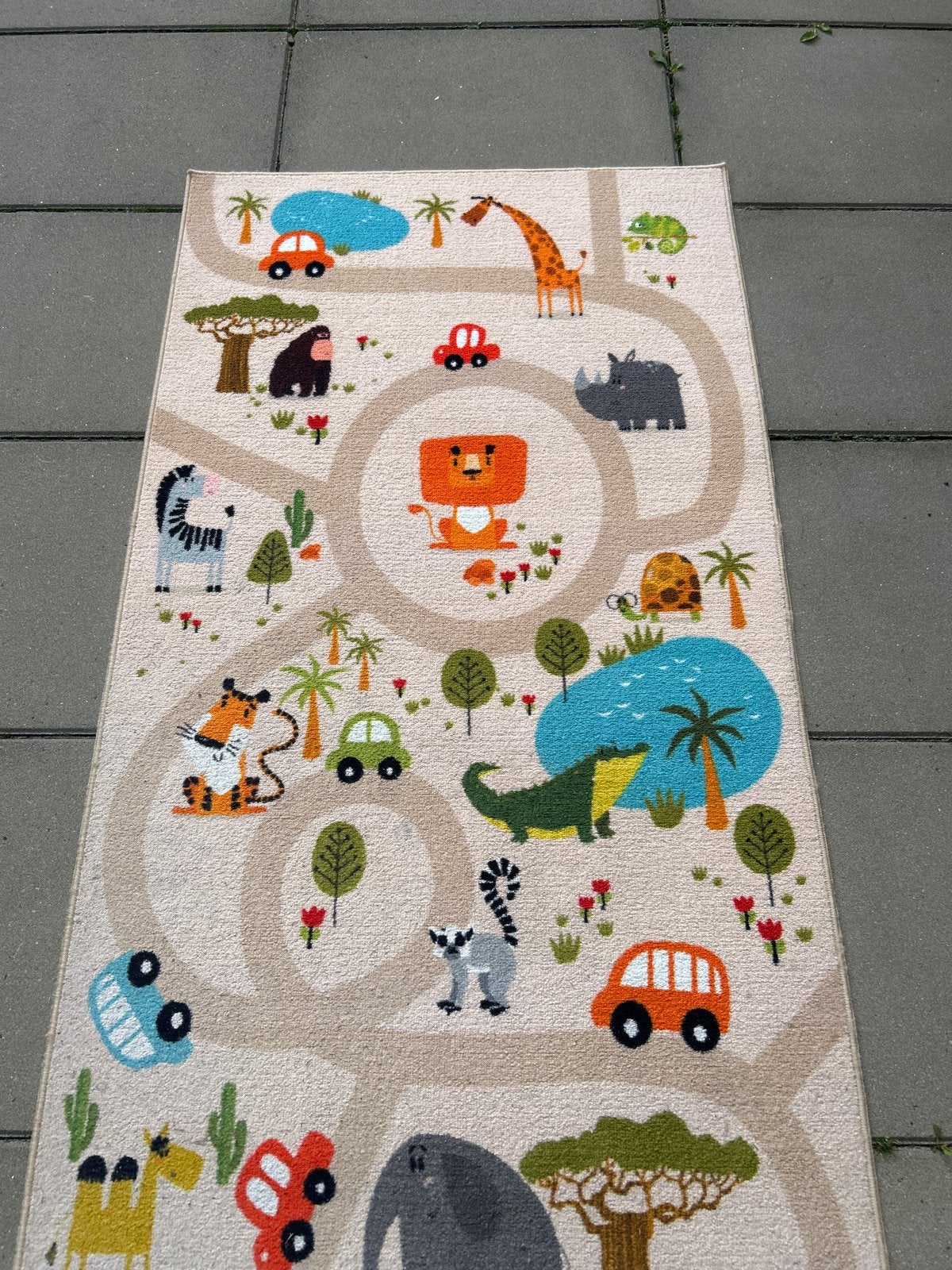 Happy Life Kindertapijt Jungle Safari 80x150 cm, Ophalen, Gebruikt, 100 tot 150 cm, Beige