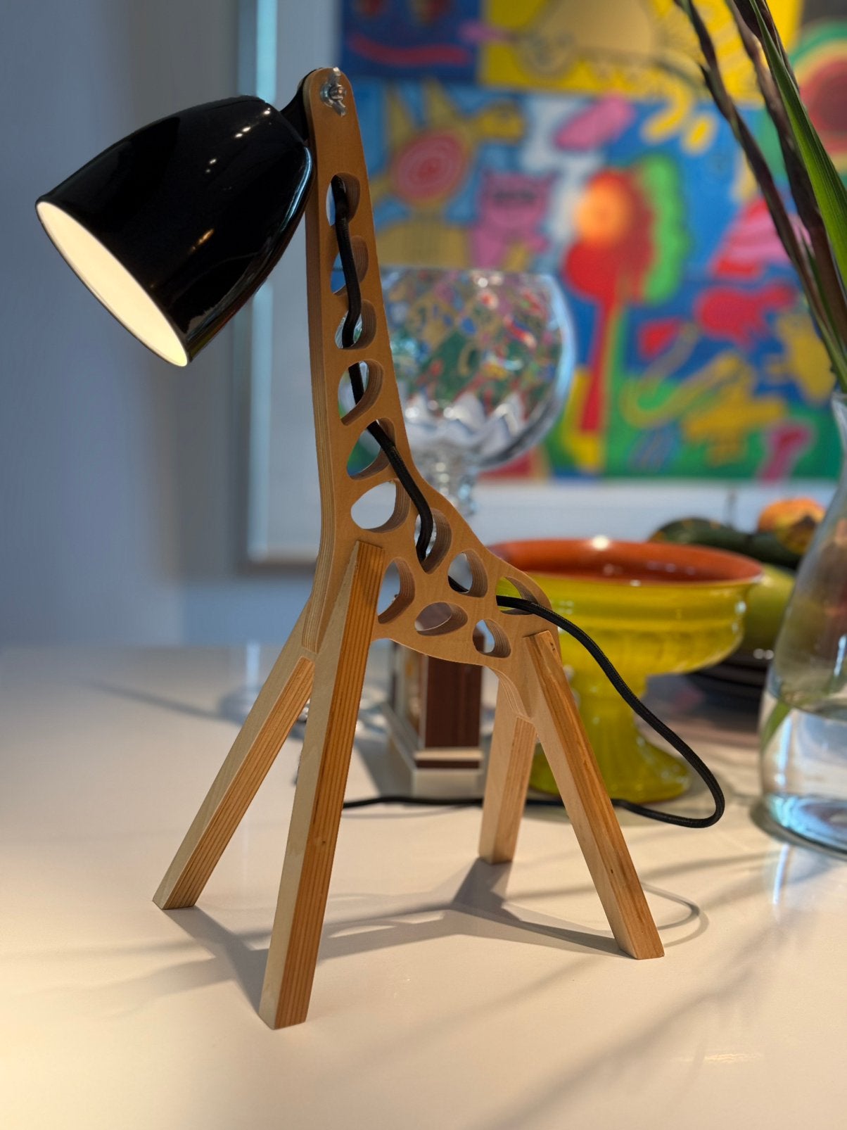 Houten lamp giraffe, Ophalen of Verzenden, Zo goed als nieuw