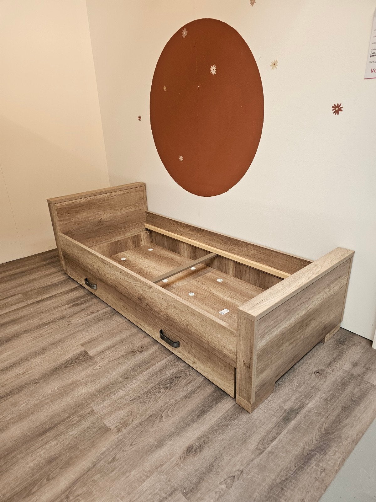 Kidsmill Brent bed 90x200 inclusief lade, grijs, Ophalen, Zo goed als nieuw, 180 cm of meer, 85 tot 100 cm
