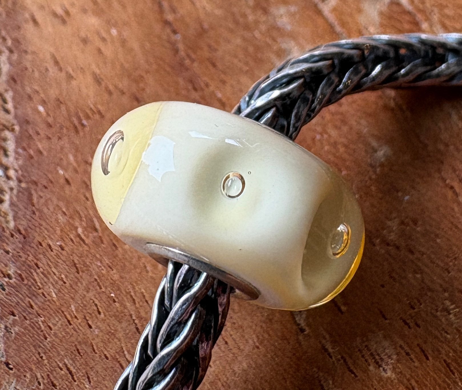Trollbeads Beige Bubbels NIEUW, Sieraden, Tassen en Uiterlijk, Bedels, Verzenden, Nieuw, Glas of Kristal, Trollbeads