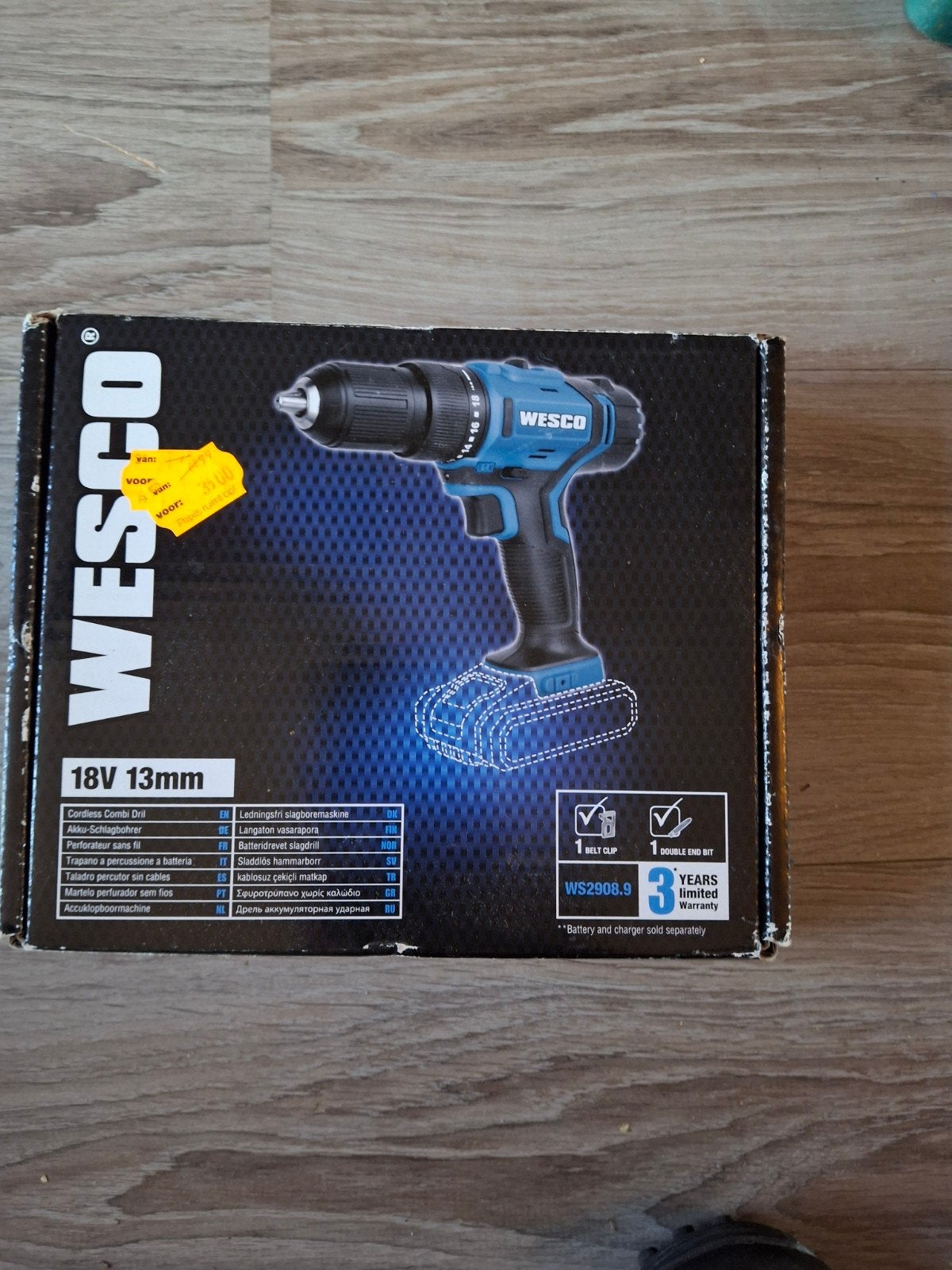 Wesco Schroeftol Body 18V 13mm - Nieuw in doos, Doe-het-zelf en Verbouw, Gereedschap | Boormachines, Ophalen
