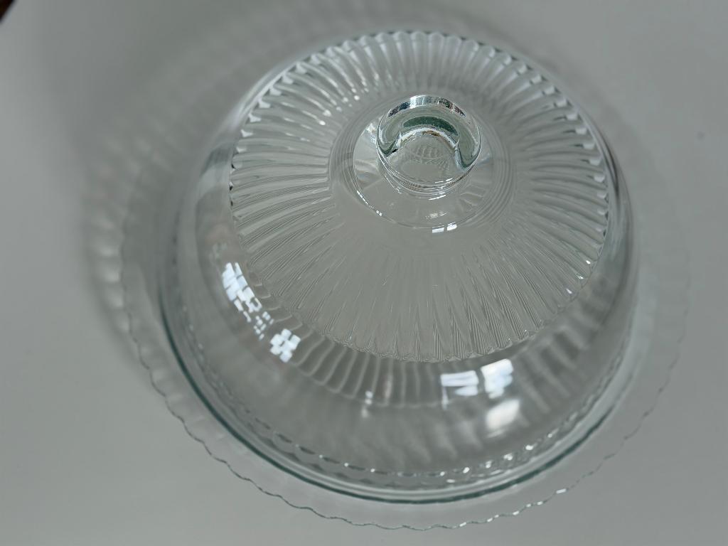 Vintage glazen stolp gebaksschaal, Ophalen of Verzenden