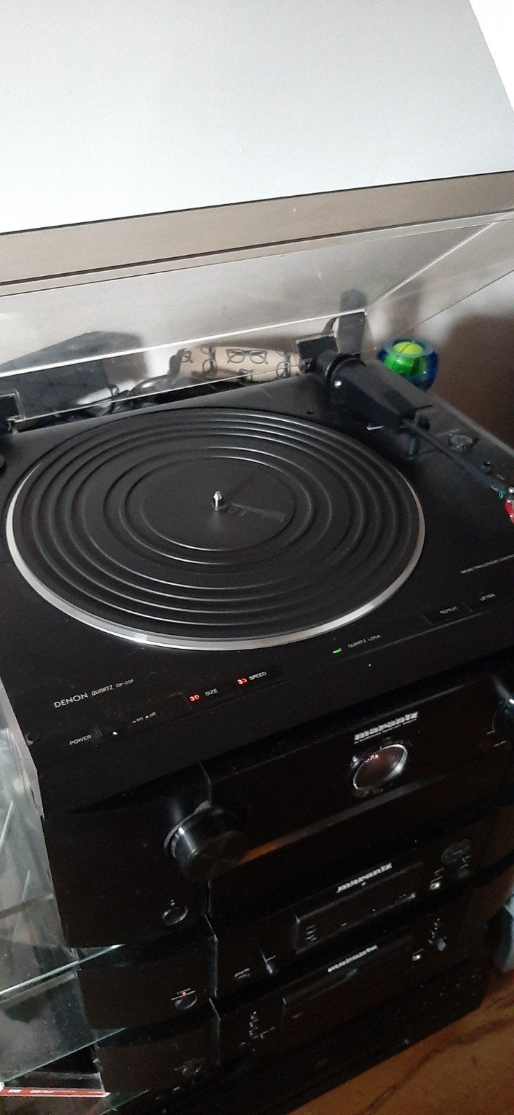 Denon DP-23F platenspeler met 80+ LP's - Vintage, Ophalen
