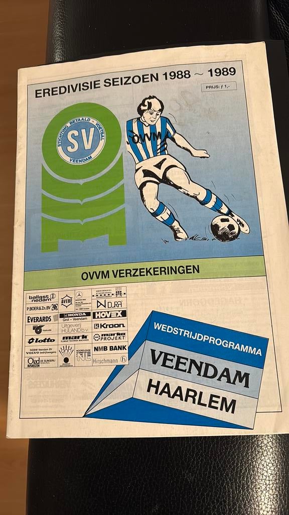 Voetbal VEENDAM -FC HAARLEM Programma 1988-1989, Verzenden, Gebruikt, Buitenlandse clubs, Boek of Tijdschrift